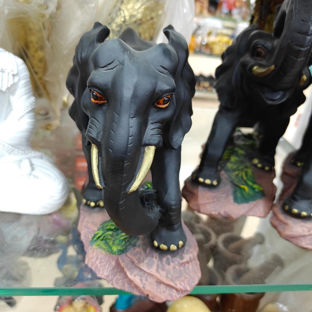 Black Elephant Statue | Decorative | Ceramic | Black