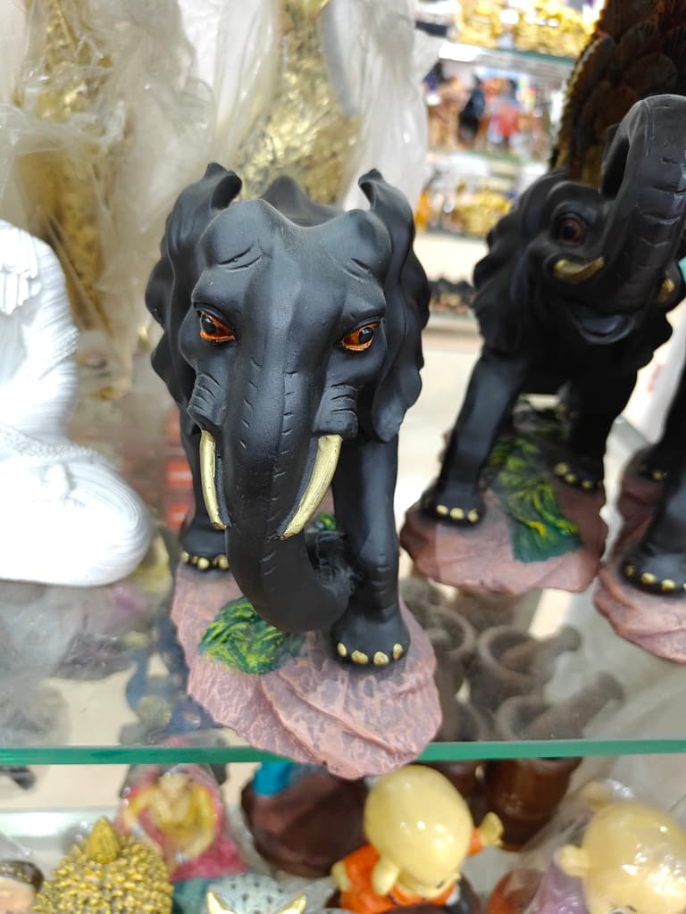 Black Elephant Statue | Decorative | Ceramic | Black
