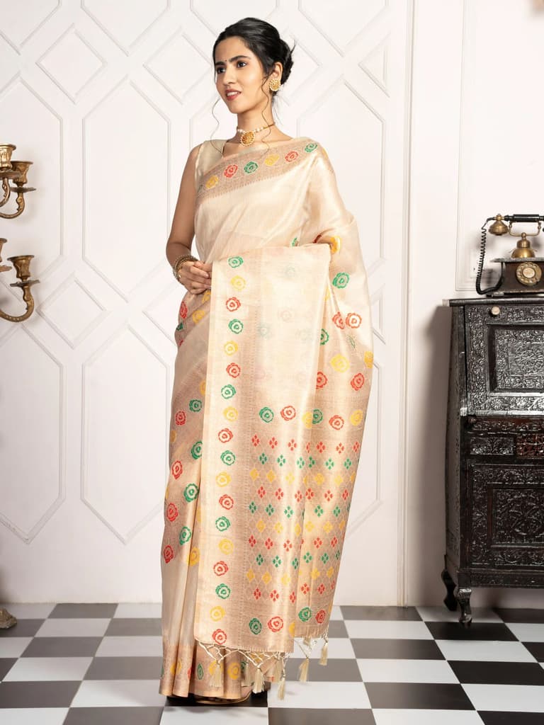 Mimosa Women's Woven Design Banarasi Style Art Silk Saree With Blouse Piece : SA00002082HWFREE — photo 3