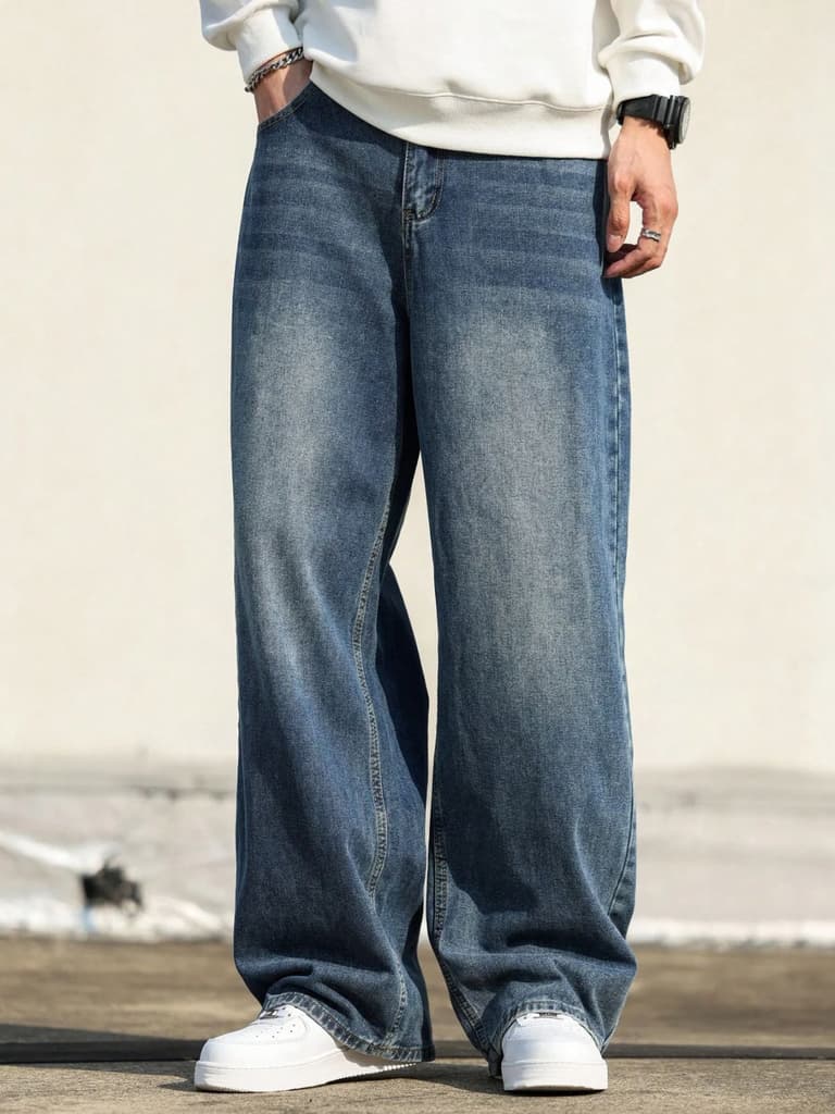 Phantom Blue Baggy Jeans — photo 7