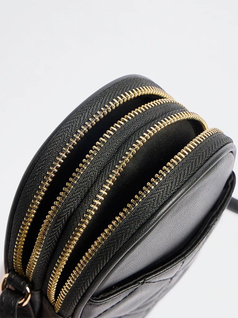 Westside Black Quilted Phone Sling Bag — photo 3