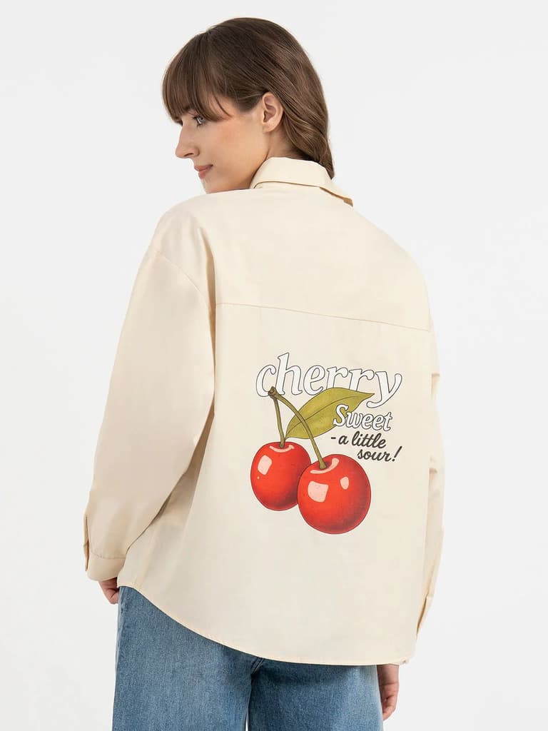 Shirts for Women in Cream | Casual Cotton Shirt — photo 3