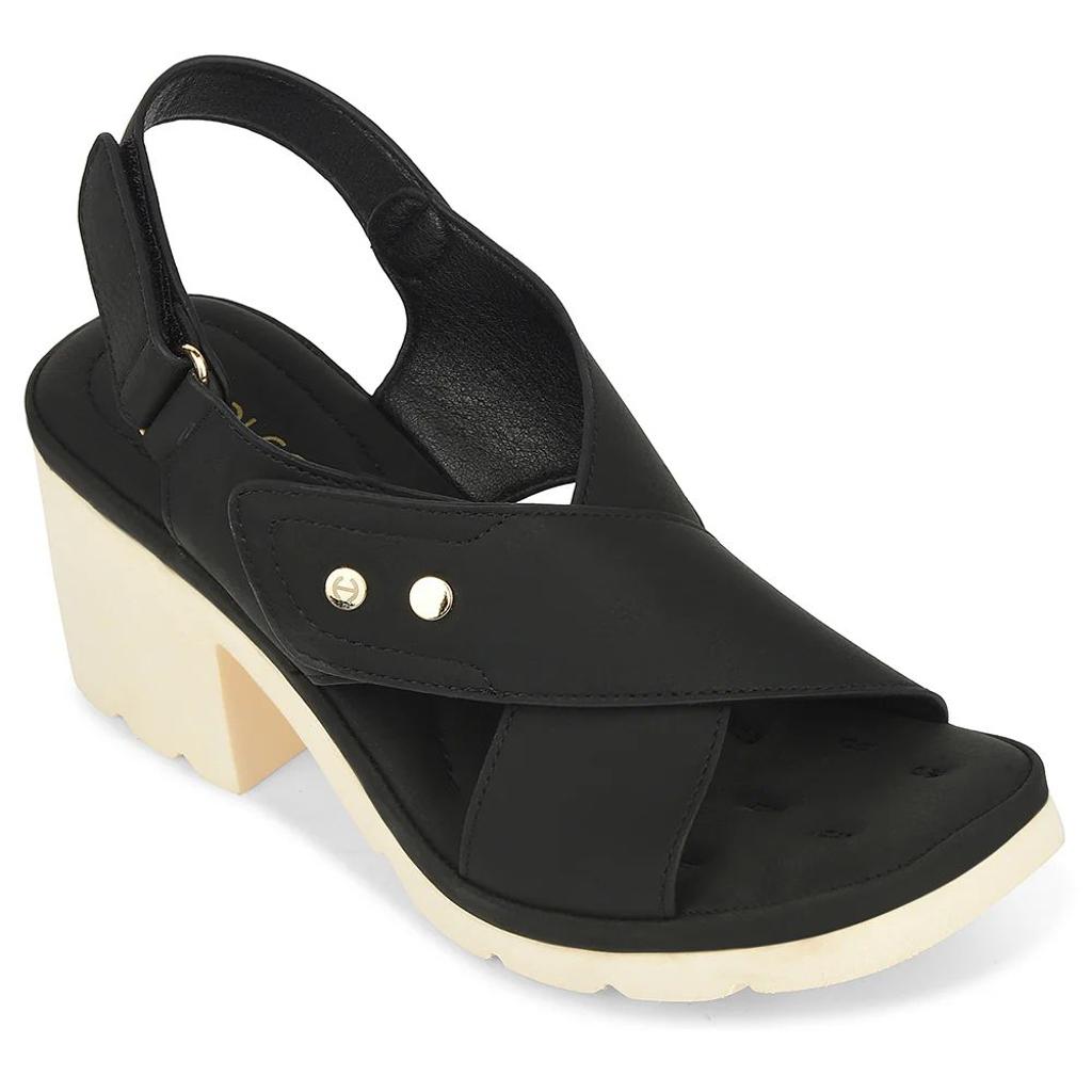 Healers Black Casual Block Heel Sandal For Women ZQ-DM-16 By Liberty