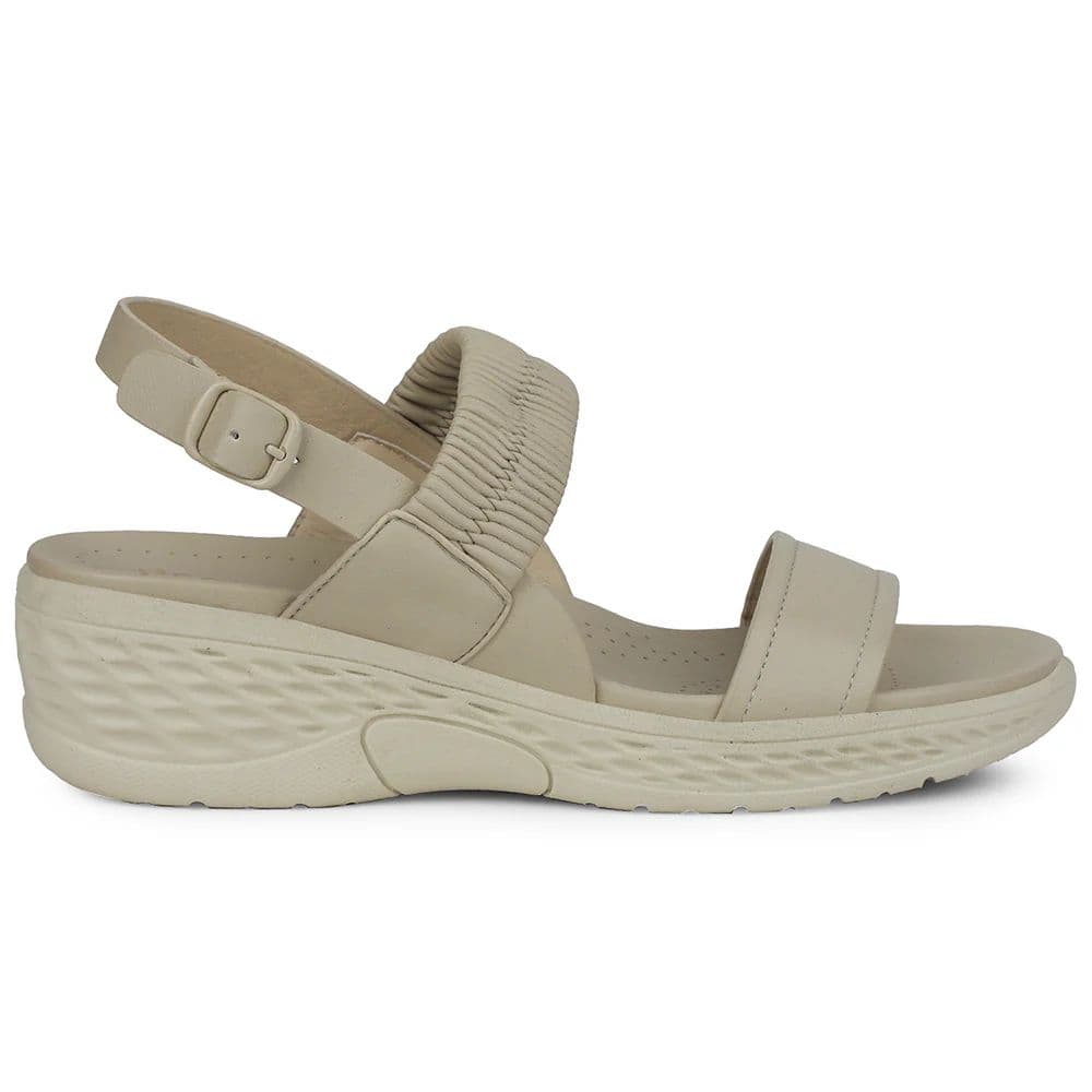 Healers Off White Wedge Heel Sandal For Women ZQ-FD-49 By Liberty — photo 2