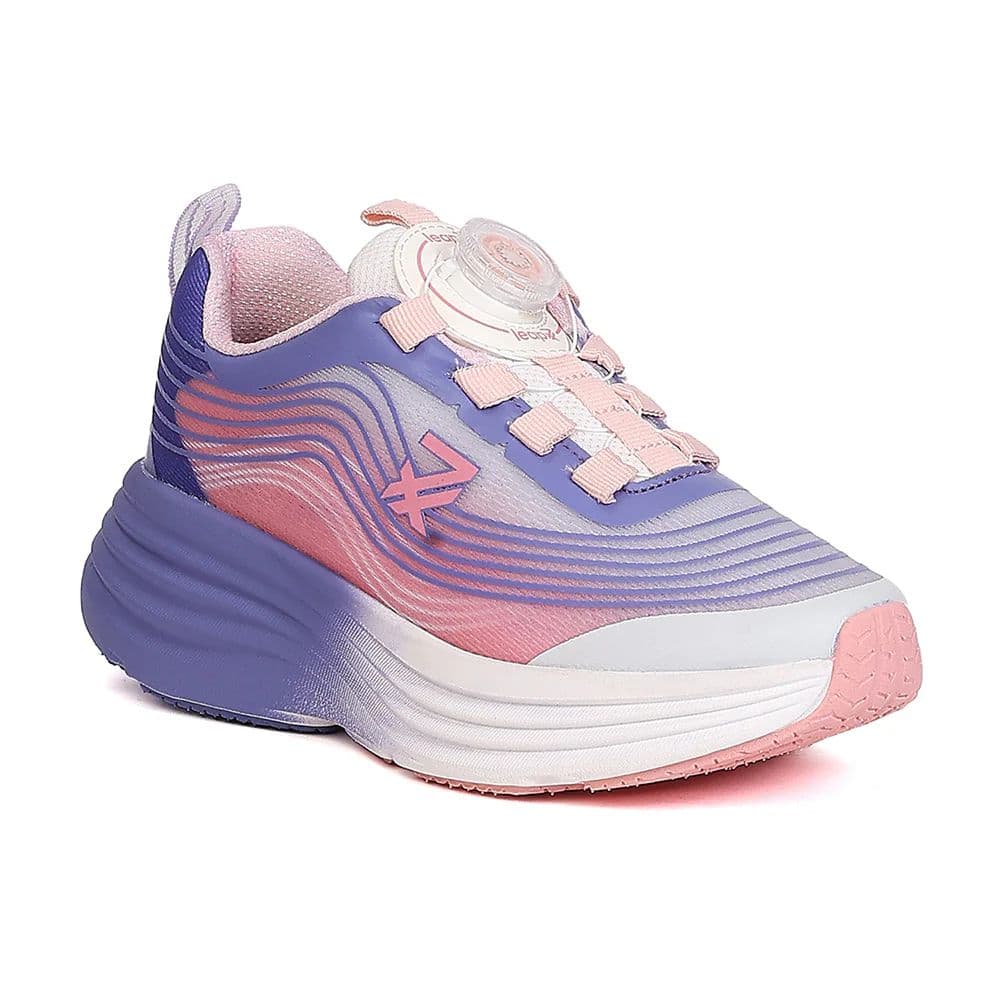 Leap7X LOTO-6 Kids' Purple Walking Shoes - TWISTS & GO with Colorblock Design — 9C/27 / Purple