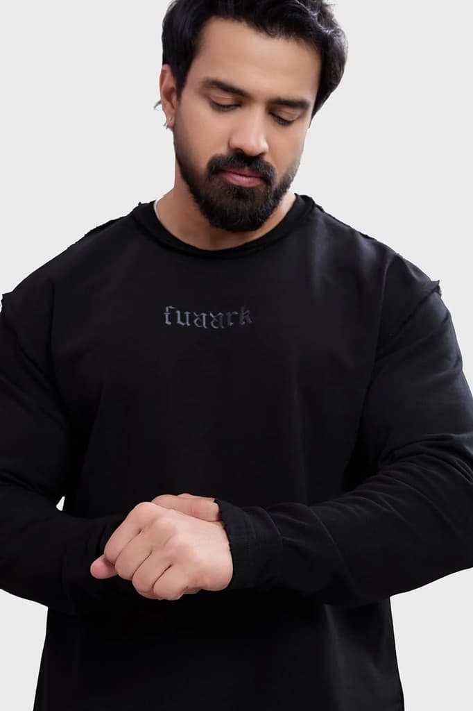 Shell Raw Sweatshirt Black — photo 4