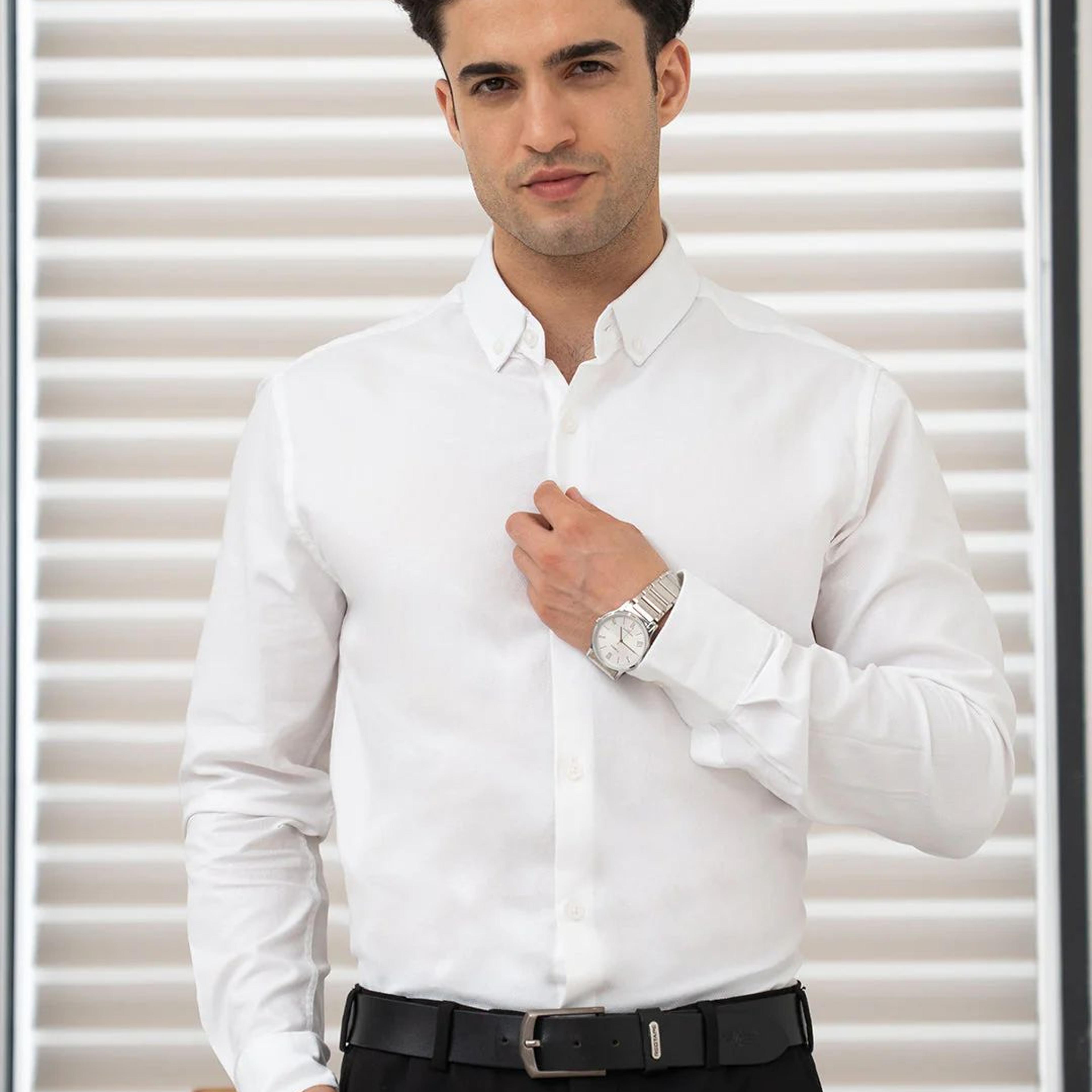 Dobby Button-Down Formal Shirt for Men | Premium & Minimalist Design