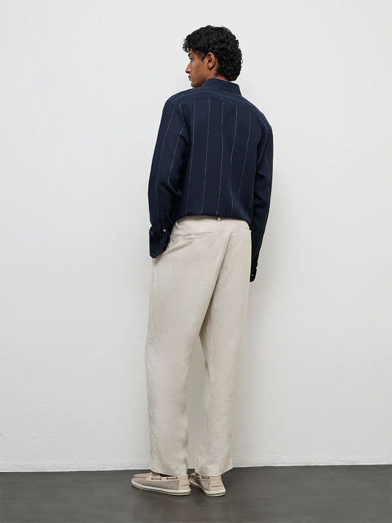 Ascot Beige Mid-Rise Relaxed-Fit Trousers — photo 4