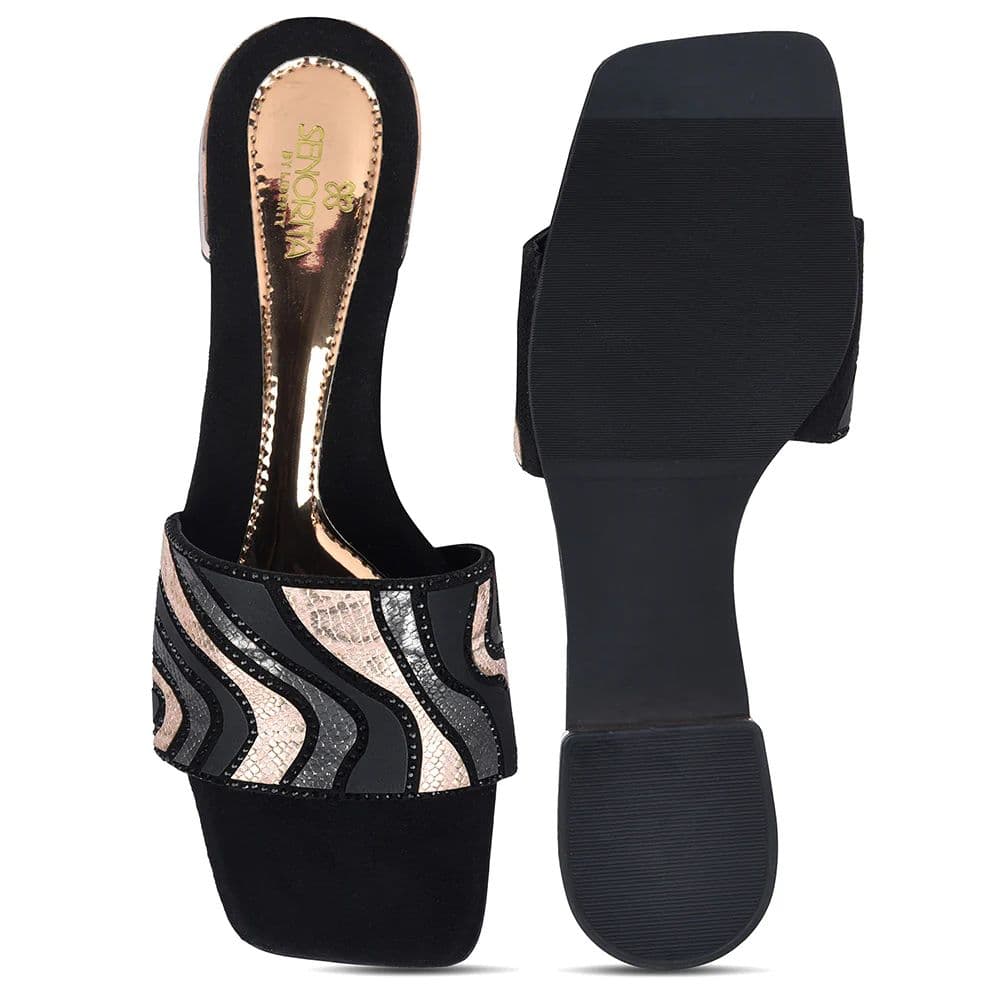 Senorita STY-153E Black Casual Slip on Slippers for Women — photo 6