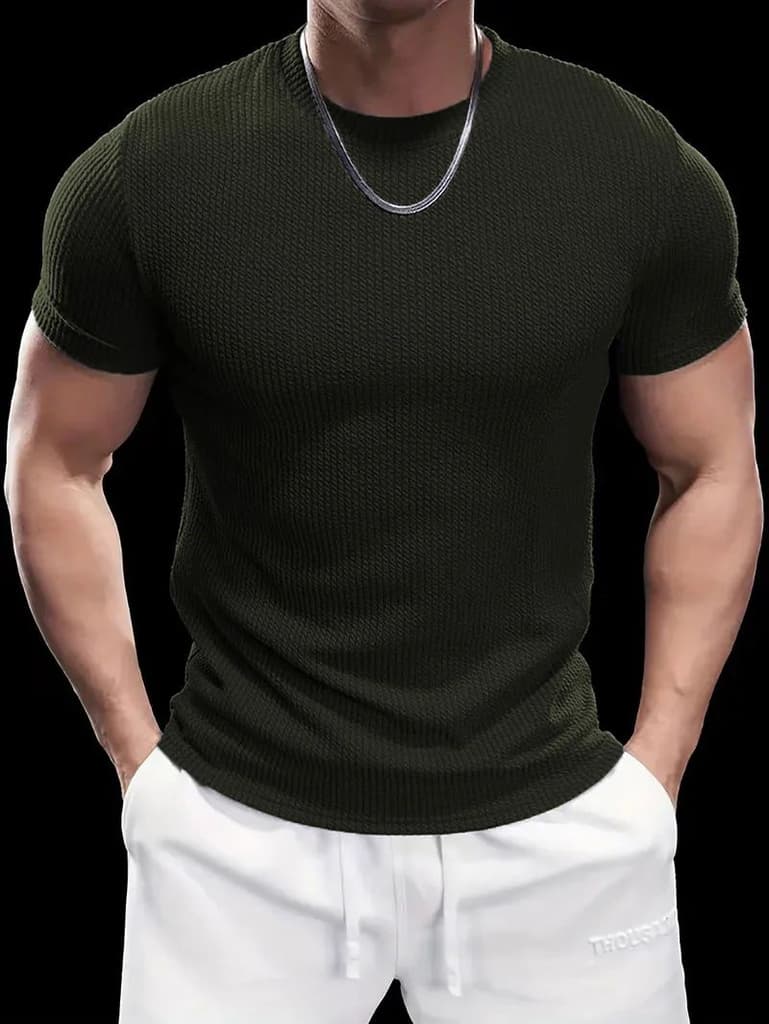 Premium Textured Round Neck T- Shirt — photo 2