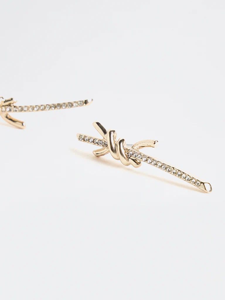 Westside Accessories Gold Knot Stud Earrings — photo 3