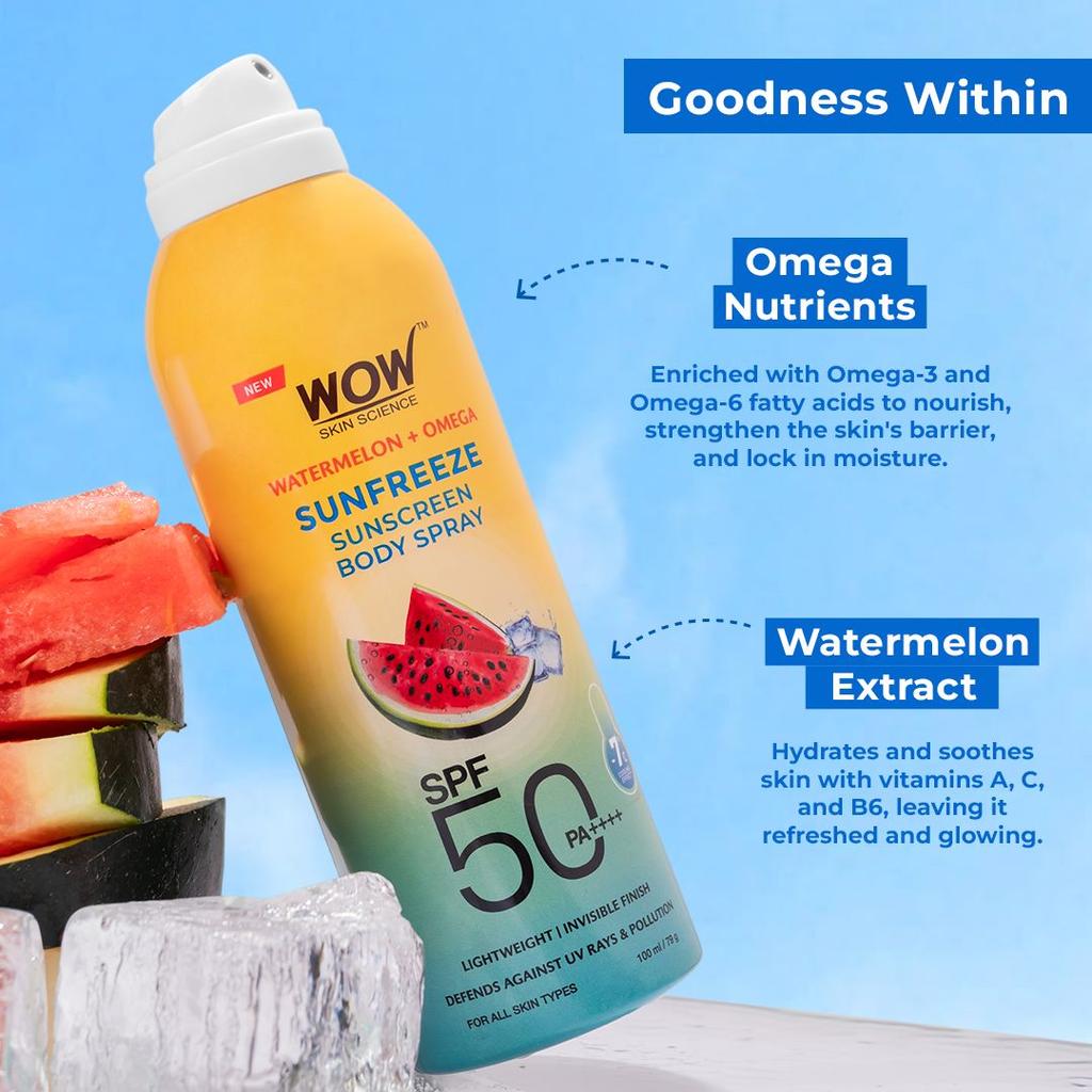 Watermelon Aerosol Sunscreen Instant Cooling SPF 50 Body Spray