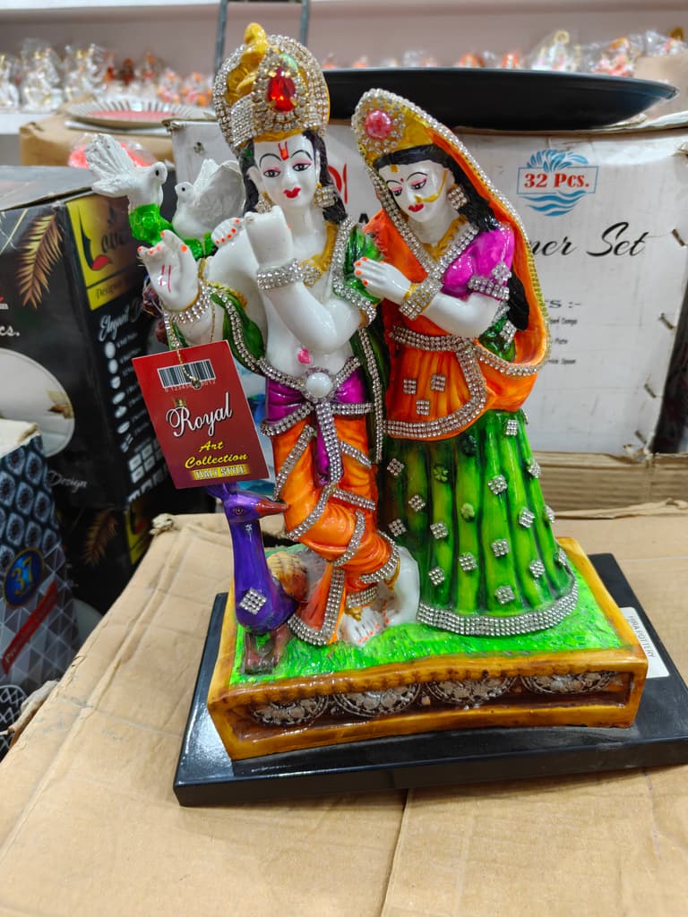 Hindu God Statue | Marble | Gold | Green