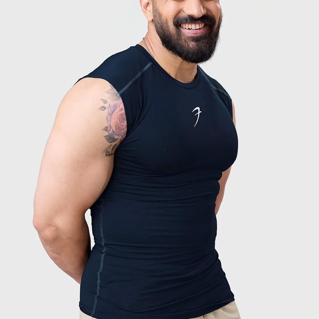 Compression Sleeveless Tank Navy