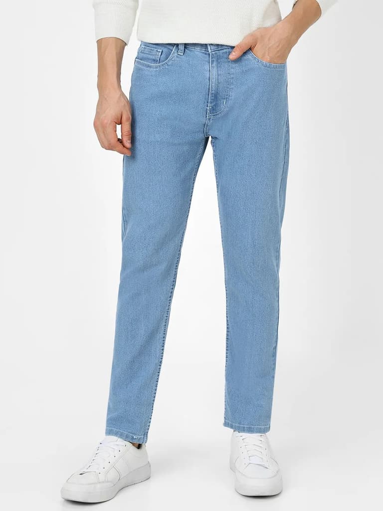 Men's Light Blue Slim Fit Denim Jeans Stretchable — photo 2
