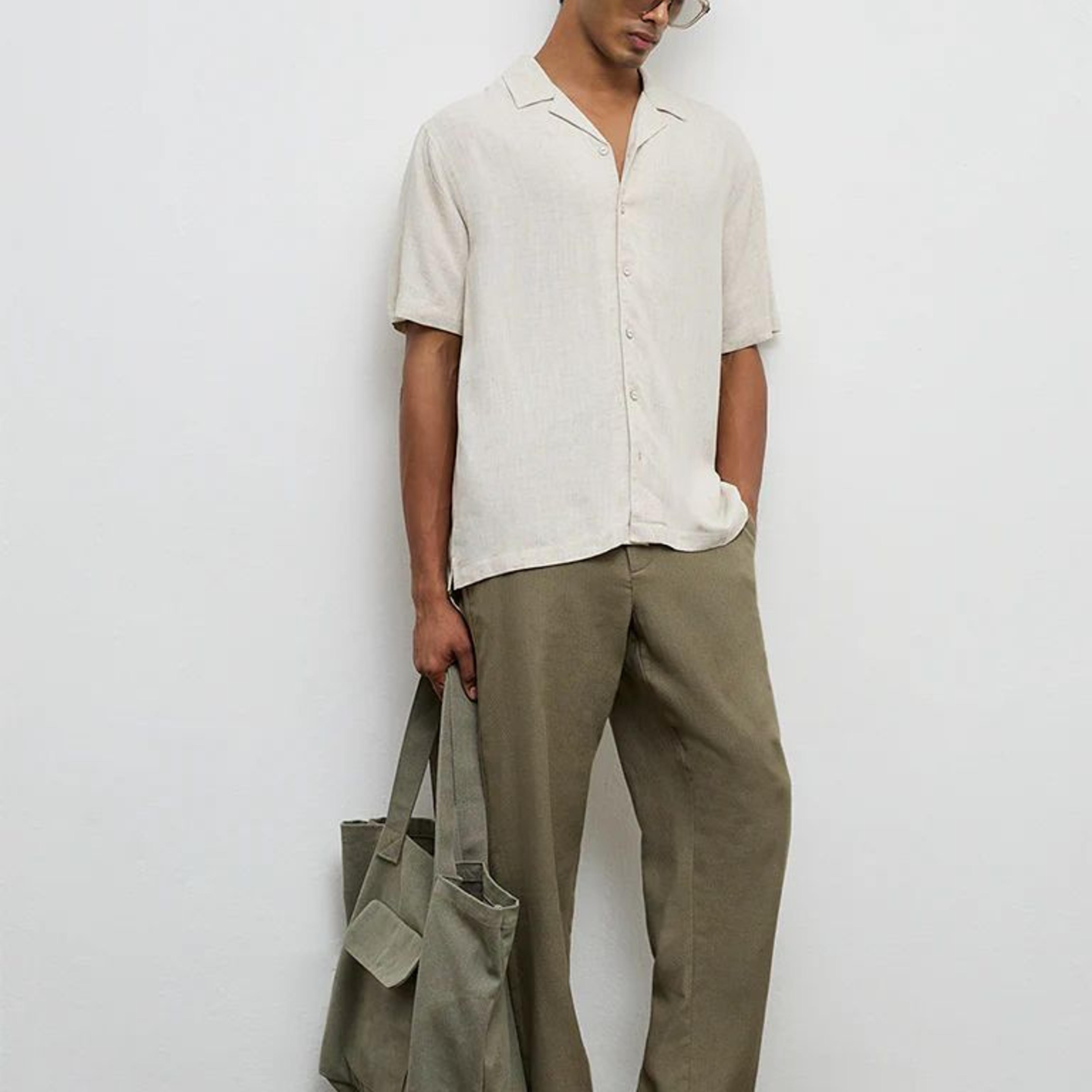 ETA Off-White Solid Relaxed-Fit Shirt