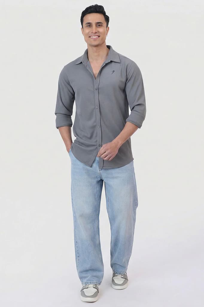 Foundation Fullsleeves Shirt Light Grey — photo 6