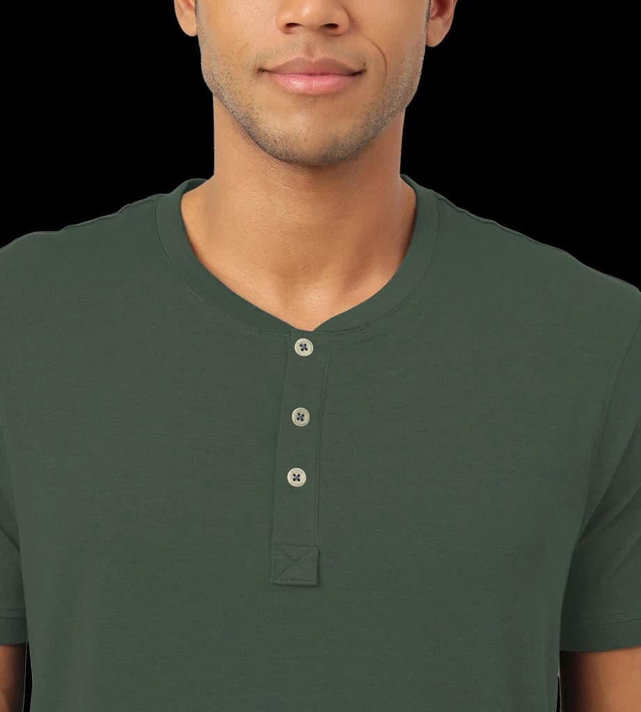Black Forest Green Henley 2.0 - Half Sleeves (Pack Of 1) — photo 5