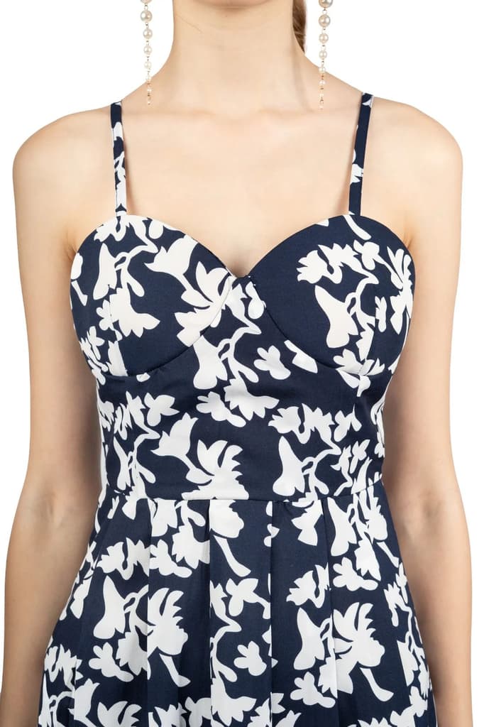 Blue & White Floral Midi Dress — photo 2