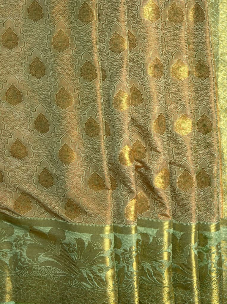MIMOSA Women's Woven Design Kanjivaram Style Art Silk Saree with Blouse Piece - Pista ( SA00003143PSFREE ) — photo 6