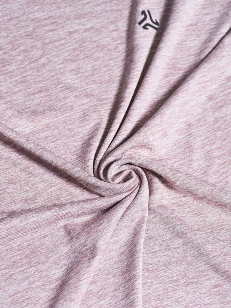 Women's Mauve Self Design Round Neck T-Shirt — photo 7
