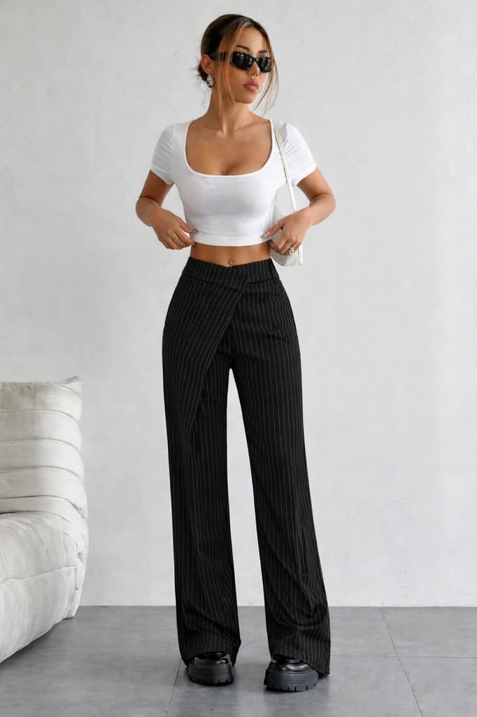 Off Front Pleat Tailored Trousers — photo 6
