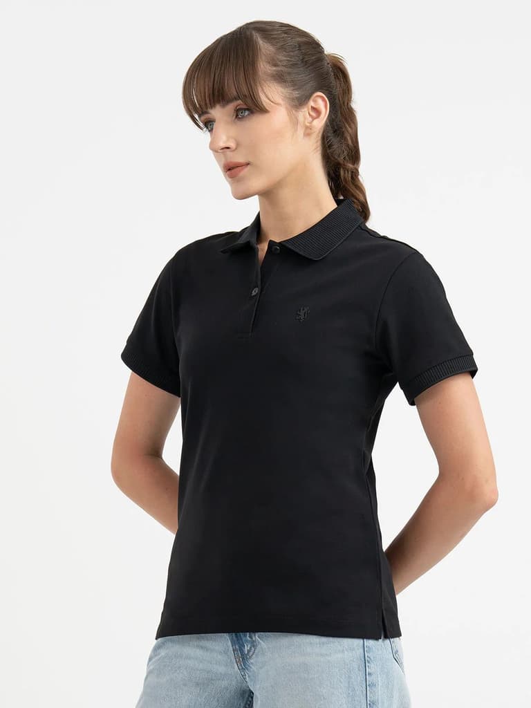 Polo T Shirts for Women in Black — photo 2