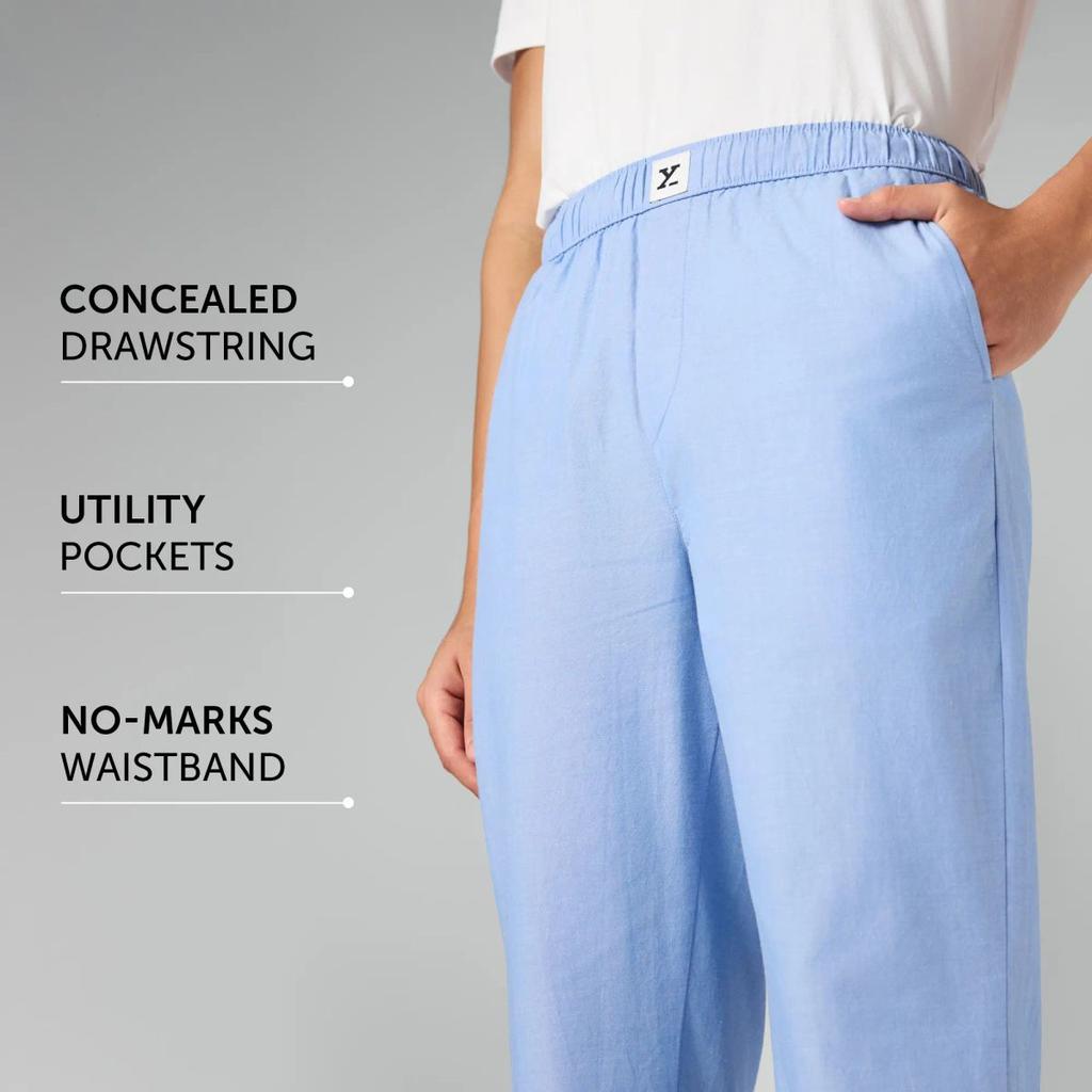 Ultra-Breathable Cotton Chambray Pyjamas - Powder Blue — photo 8