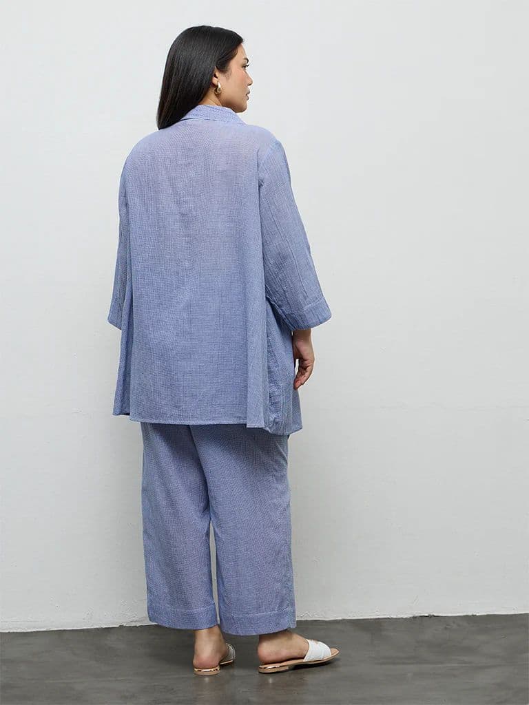 Diza Blue Floral Embellished Cotton Tunic — photo 4