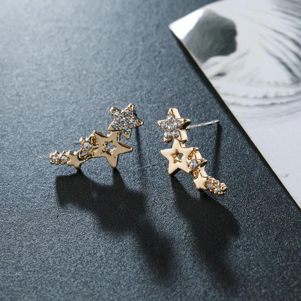 Little Star Ear Stud | Shimmery Ear Lobe Stud — Gold