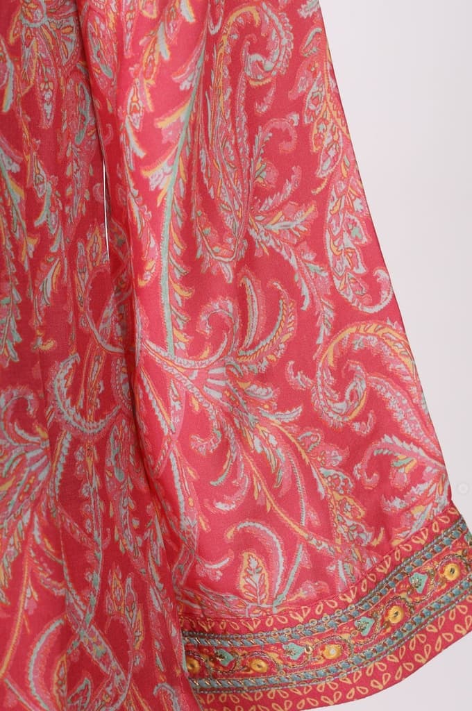 Pink Paisley Printed Modal Straight Kurta and Pants Co-ord Set — photo 7