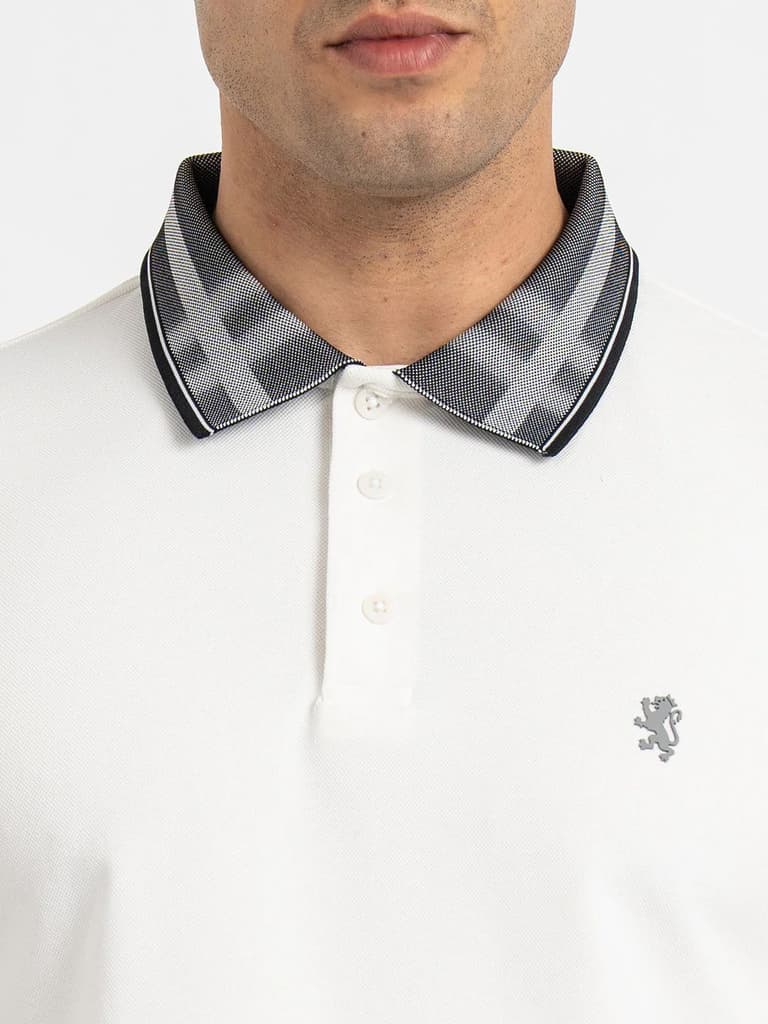 T Shirts for Men in White | Polo Half Sleeve T Shirt — photo 4