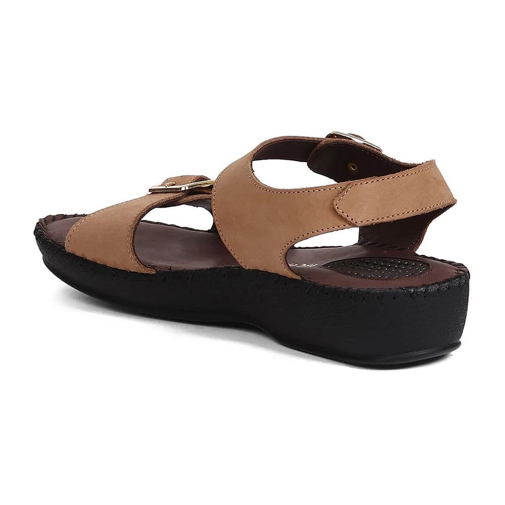 Healers MDG-4 Women's Tan Casual Sandals - EVERYDAY COMFORT with Premium Nubuck Upper — photo 3