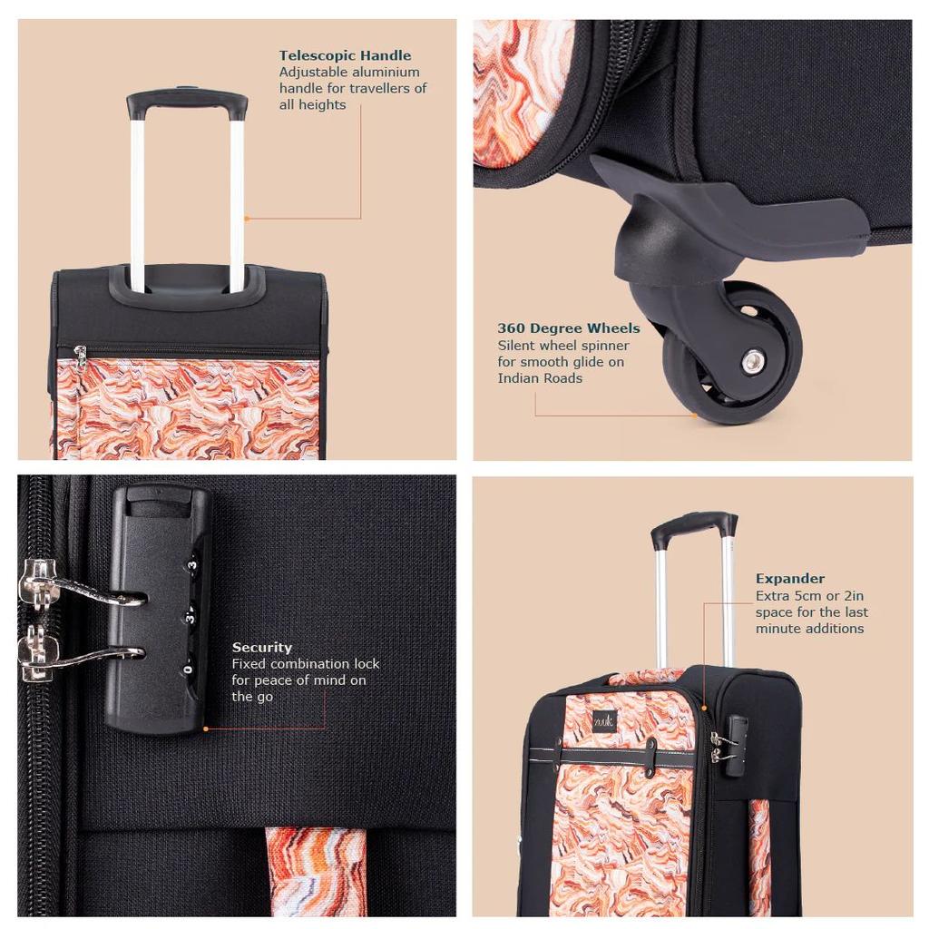 Nicobar Coral Saira Trolley Bag - Black (Large)