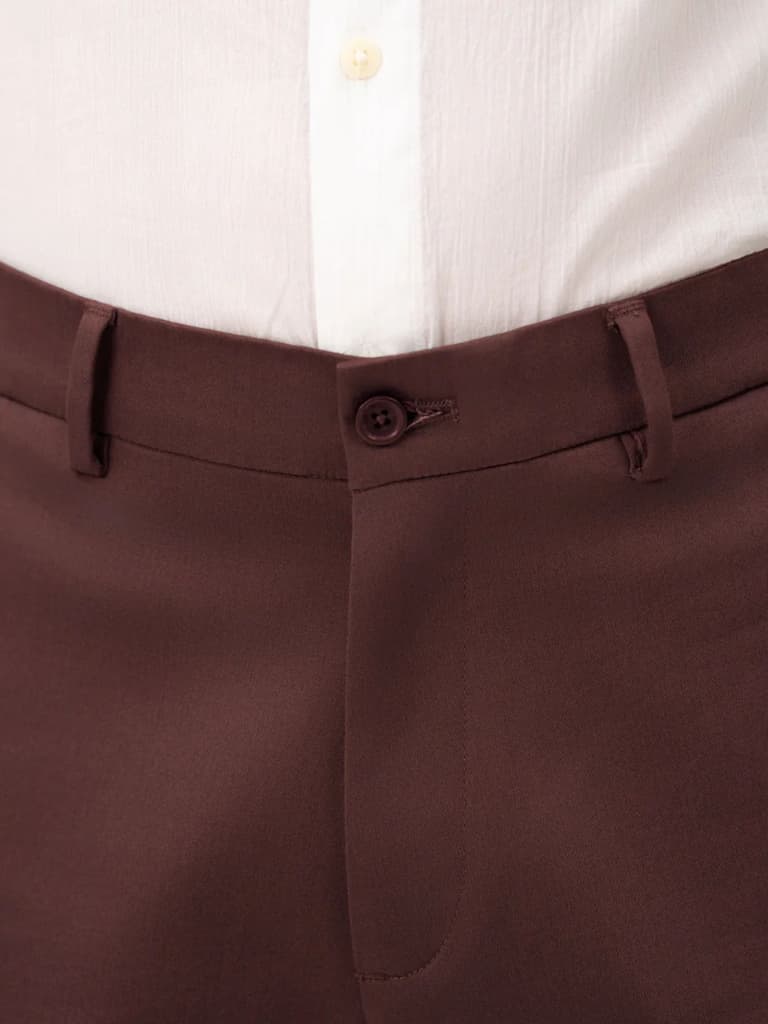 Cognora Brown Relaxed Fit Stretch Chinos for Men — photo 8