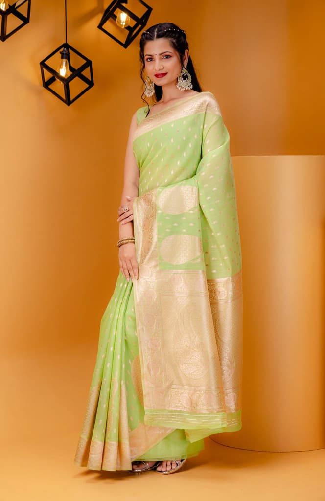 Mimosa Women's Woven Design Banarasi Style Art Silk Saree With Blouse Piece : SA00001779PSFREE — photo 4