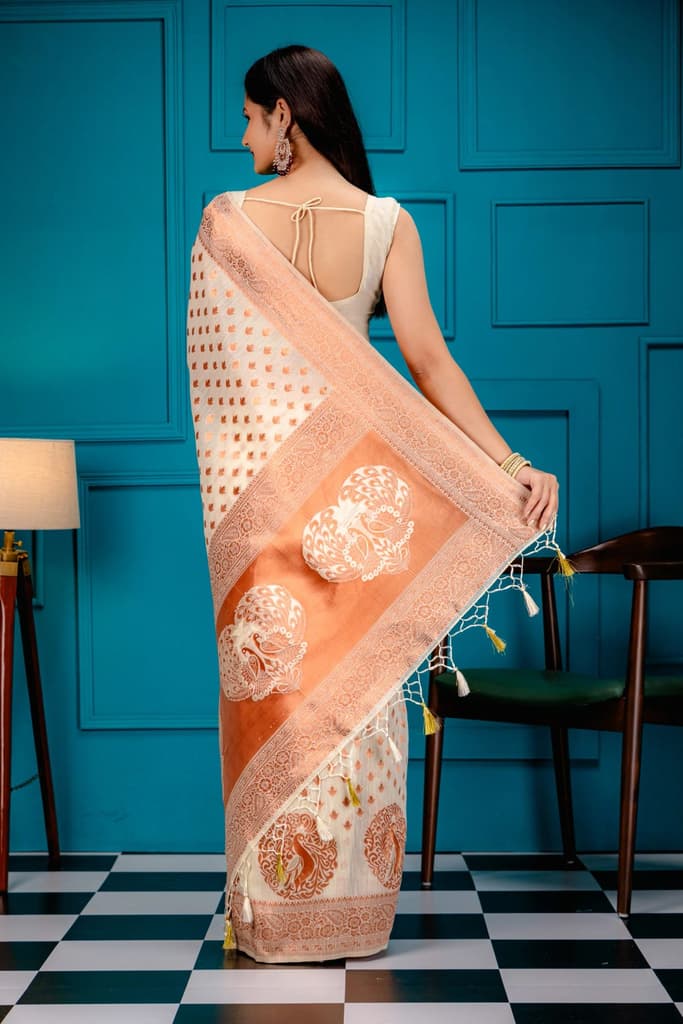 Mimosa Women's Woven Design Banarasi Style Art Silk Saree With Blouse Piece : SA00001808HWFREE — photo 6