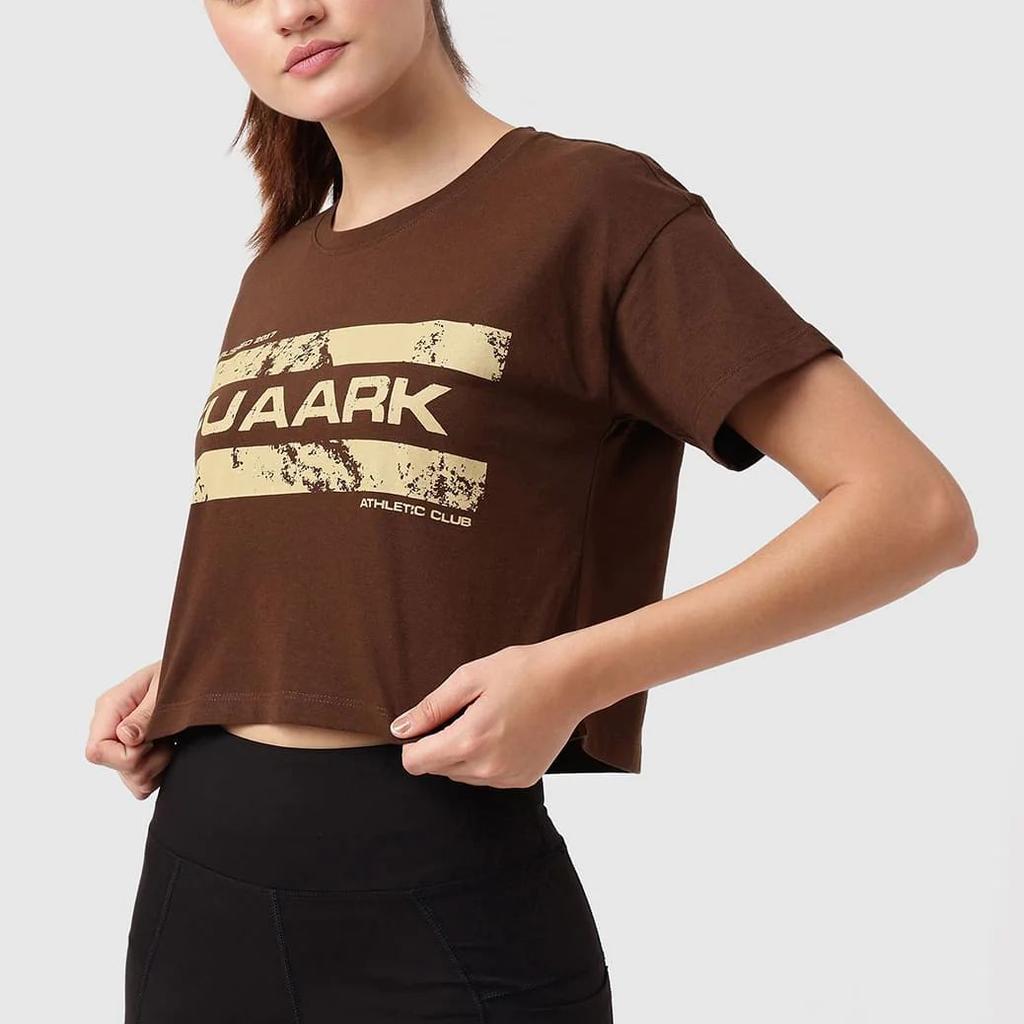 Brisk Fuaark Cotton Crop Top Coffee