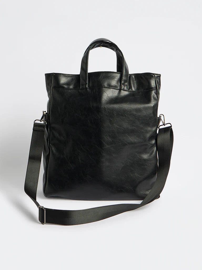 Westside Black Textured Tote Bag — photo 2