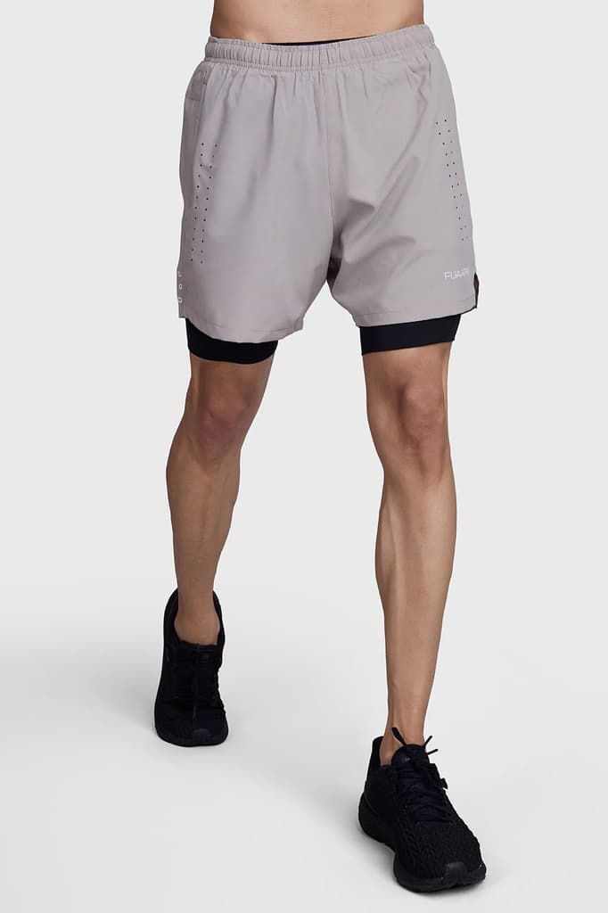 2 in 1 Laser Shorts Beige With Black — photo 2