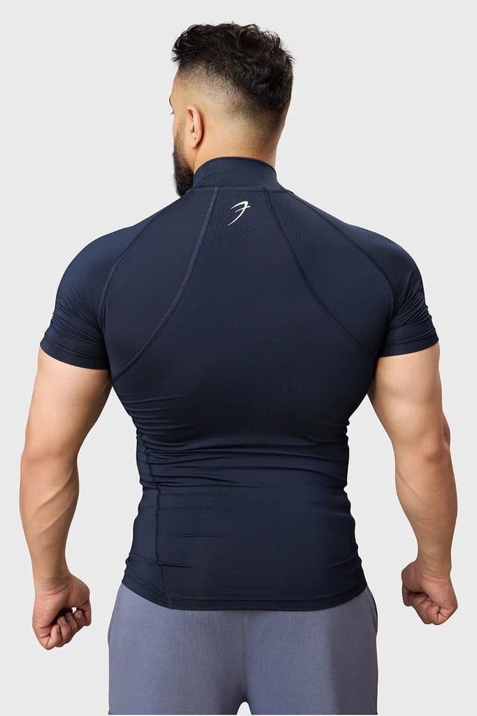 High Neck Compression T-shirt Navy — photo 7