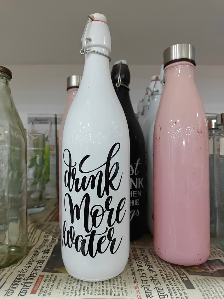 Drink More Water Bottle | Water | Plastic | White