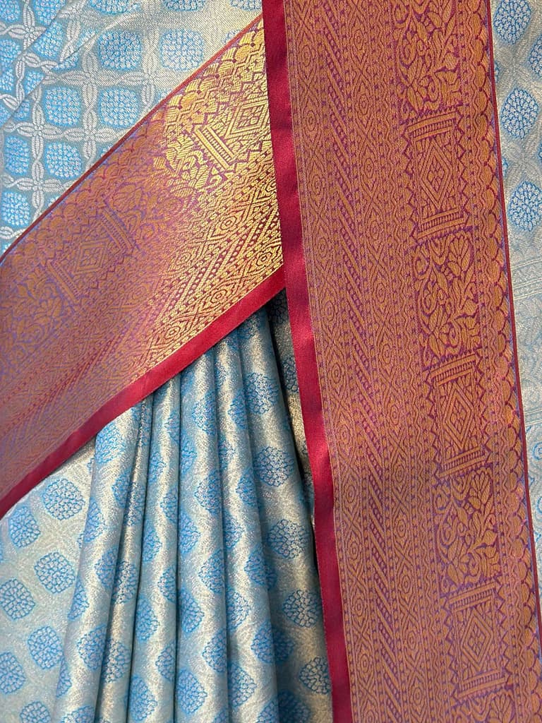 MIMOSA Women's Woven Design Kanjivaram Style Art Silk Saree with Blouse Piece - Ananda (SA00002734ANFREE) — photo 6