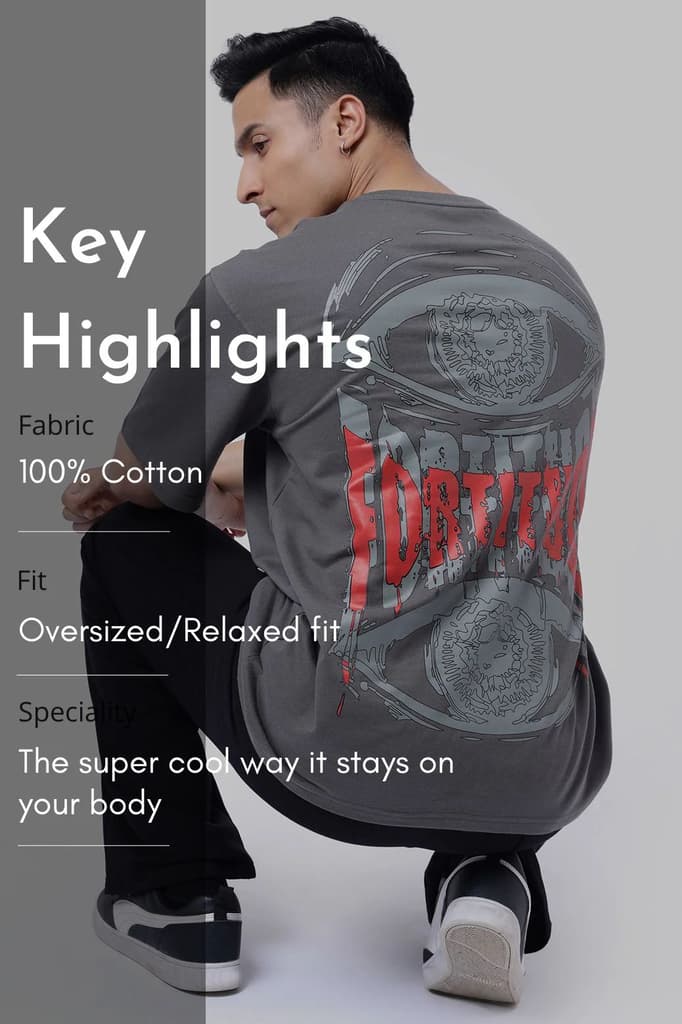 Fortitude Oversized T-shirt Dark Grey — photo 7