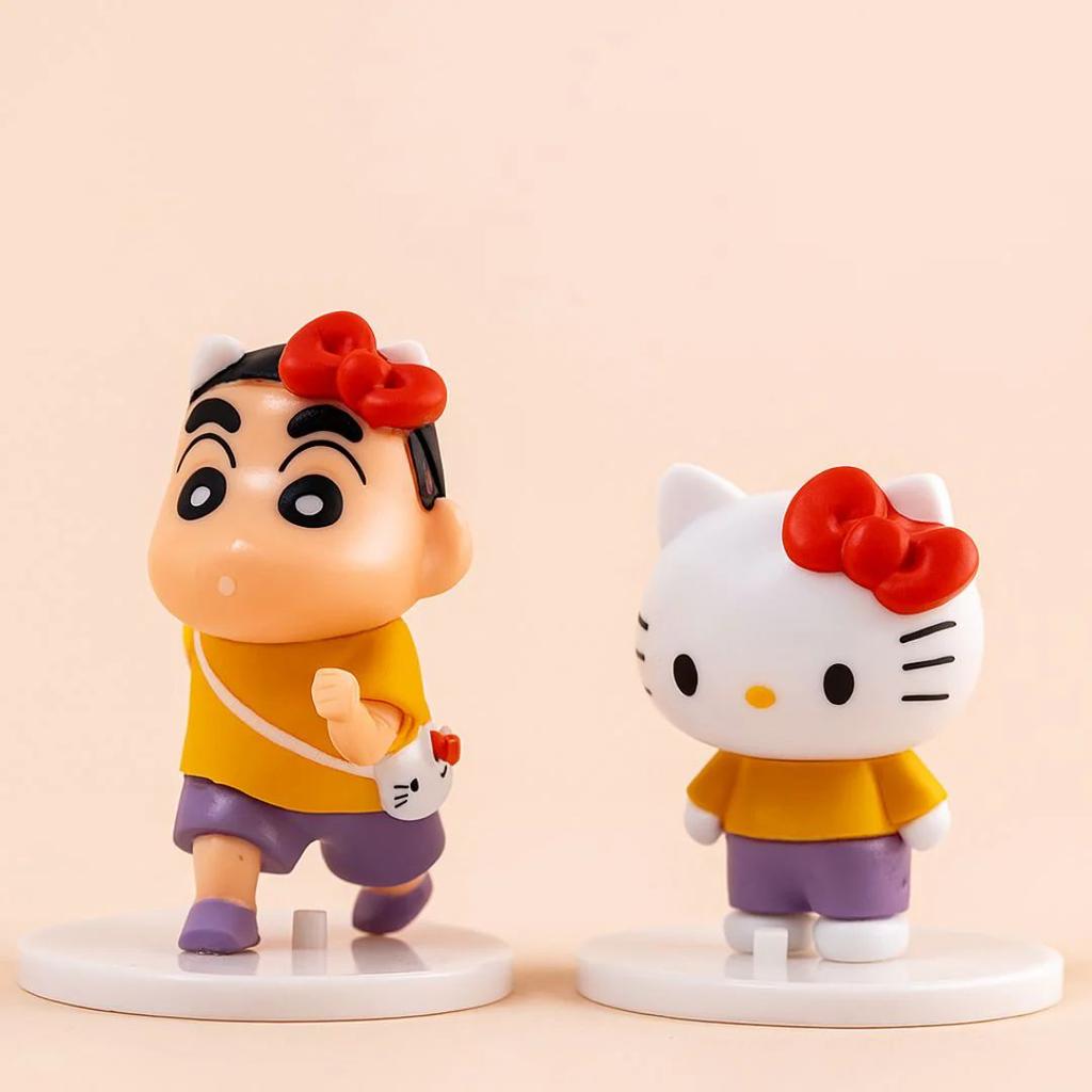 Chibi Charm Twins – Shinchan x Sanrio BFF Mini Figures (Pack of 2) — Shin Chan - Hello Kitty