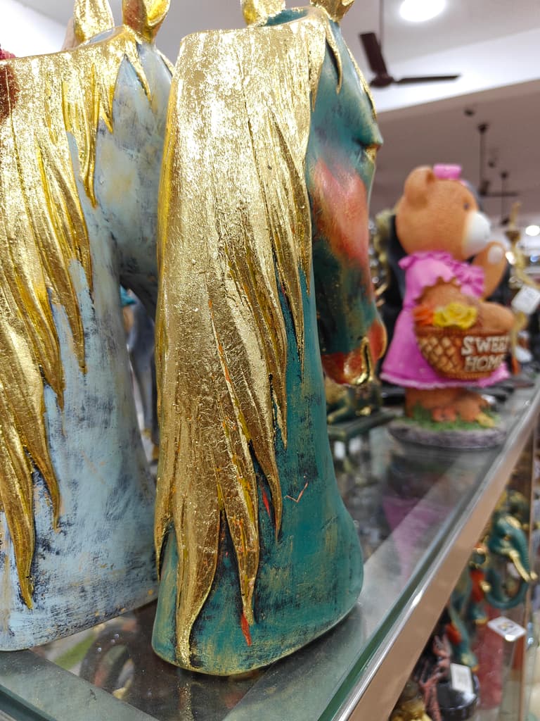 Gold Horse Head Statue | Decorative | Gold | Brown