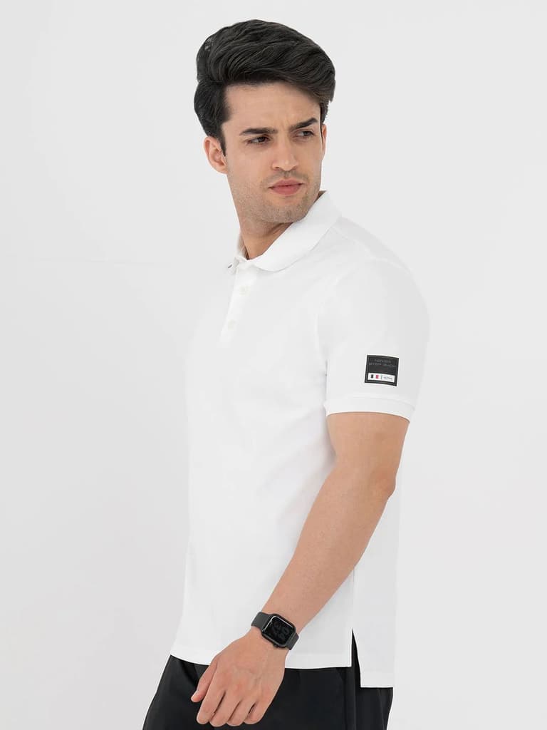 T Shirts for Men in White | Polyester Polo T Shirt — photo 5