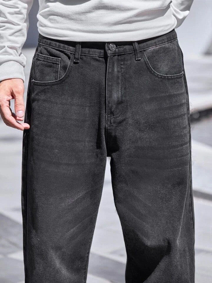 Charcoal Raw Wash Baggy Fit Jeans — photo 2