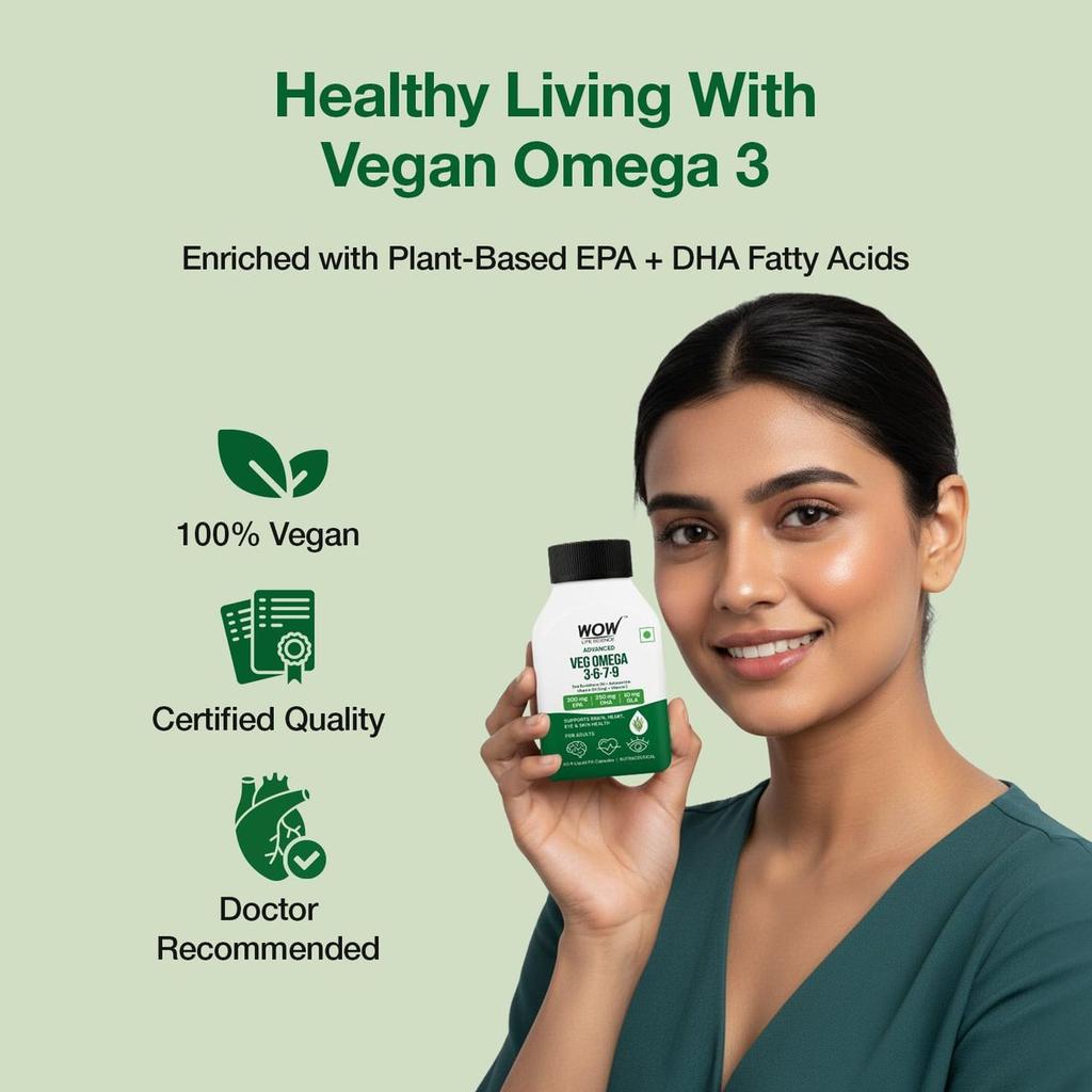 Veg Omega 3 6 7 9 Complete Plant-Based Omega Support
