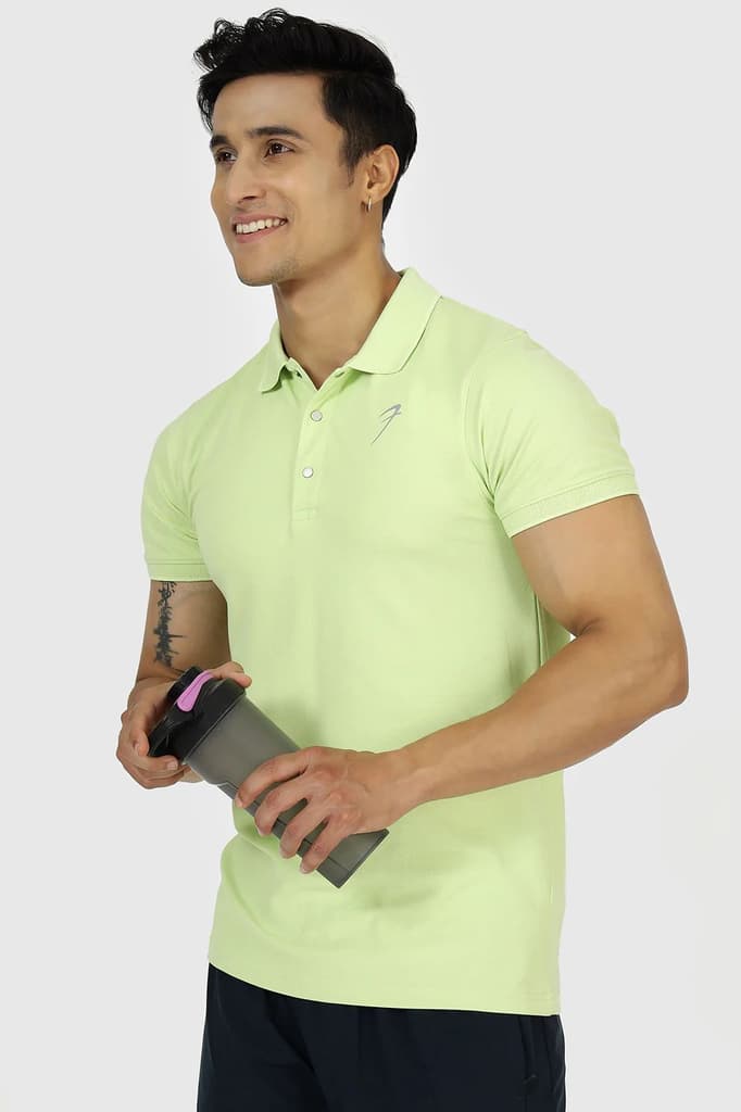 Aura Polo T-shirt Lime — photo 4